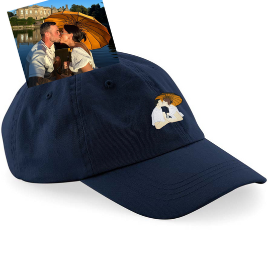 A couples favorite moment embroidered on a cap