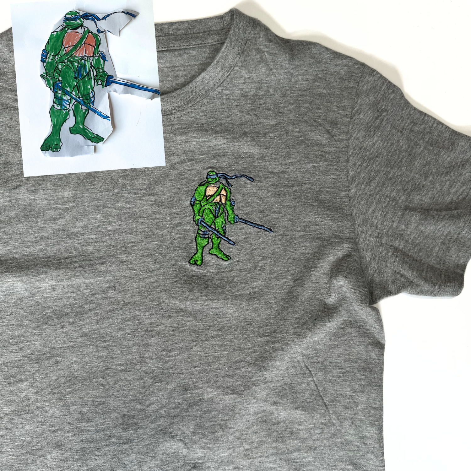 "Make your child's t-shirt extra special with their own photo transformed into a colorful, vibrant embroidery. Simply upload the photo and we will carefully match each color and stitch it onto the t-shirt. A unique way to showcase your child's favorite memory and create a truly personalised wardrobe staple.