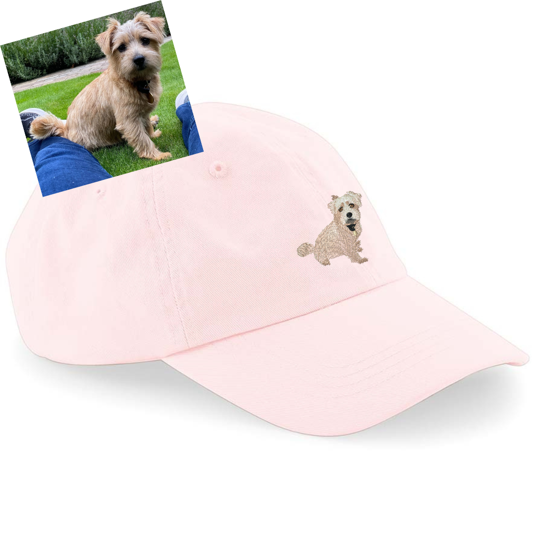 Your favourite pet picture embroidered on a cap
